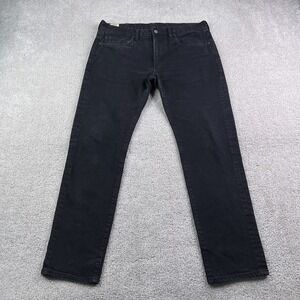 J Crew Jeans Mens 34x30 Black Slim Straight 484 Kurabo Japanese Stretch Denim